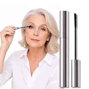 Erinde Tubing Mascara For Older Women 60 Plus, Lengthening & Volumizing For Thinning Lashes - Smudge-Proof, Flake-Free Black - Slim Micro-Brush For Hooded Eyes & Warm Water Removal