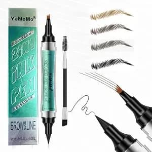 2-In-1 Eyebrow And Eyeliner Ink Pen, Four-Claw Tip, Waterproof, Long-Lasting, Available In Light Brown, Dark Brown, Grey, Black (2#Dark Brown)