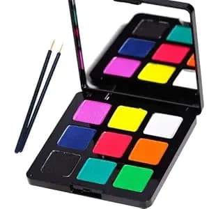 Bowitzki Water Activated Eyeliner Glow In The Dark, 9 Colors Uv Set,Face Body Paint Neon Eyeliner, Halloween, Christmas, Hydra Liner Makeup (Uv Color)