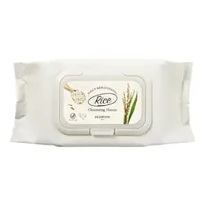Skinfood Rice Cleansing Wipes - Daily Hypoallergenic Rice Nourishing Makeup Remover Tissue Wipe - Facial Skin Clear & Refreshed - Korean Beauty Face Wipes For Women - Travel Makeup Wipes (80 Sheets)