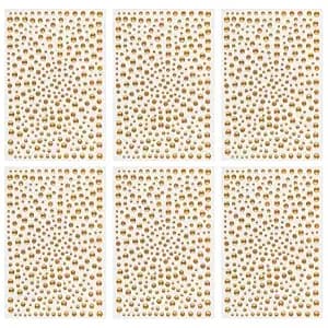 Totelux 1950pcs Gold Face Gems 3/4/5/6mm Round Rhinestones Face Jewels Stickers Crystal Body Eye Temporary Tattoo For Women Makeup Festive Party Costume Cosplay Accessories