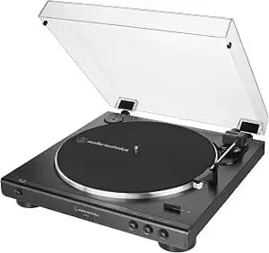 Audio-Technica At-lp60x-Bk Fully Automatic Belt-Drive Stereo Turntable, Black, Hi-Fi, 2 Speed, Dust Cover, Anti-Resonance, Die-Cast Aluminum Platter - Black Hi-Fi, 2 Speed, Dust Cover, Anti-Resonance, Die-Cast Aluminum Platter, Hi-Fi