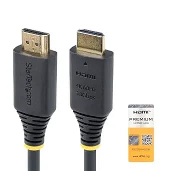 Startech 6ft High Speed Hdmi Cable, 4k 60hz, 18gbps, Certified - 4k 60hz/1440p 144hz, Uhd Hdmi 2.0 Cord, Tpe Jacket, hdmi2-Cable-4k60-6f