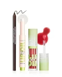 Brown Lip Liner Waterproof Lip Kit With Lips Oil Gloss Plumper Jelly Lips Balm Clear Shimmer Combo,Moisturizing Lipstick Tinted Lipoil Lightweight Non Sticky Liquid Lipstick Women Makeup Gift-Set 05