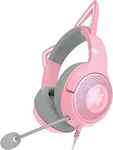 Razer Kraken Kitty v2 Usb Wired Headset, Chroma Rgb Kitty Ears, Pink - Stream Reactive Lighting, Hyperclear Cardioid Mic, 40 Mm Drivers, 7.1 Surround Sound, Comfortable Ear Cushions