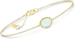 Ross-Simons Australian Opal Roped-Edge Bracelet In 14kt Yellow Gold. 7 Inches