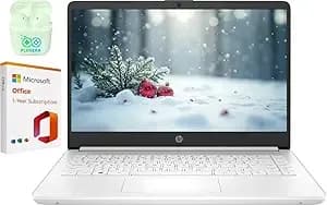 Hp 14" Business Laptop, 1-Year Office 365 With Copilot Ai, 16gb Ram 1.1tb Storage (1tb Ssd+64gb Ssd), Dual-Core Intel Processor, Win 11, Plusera Earphones, Snowflake White–Best Value