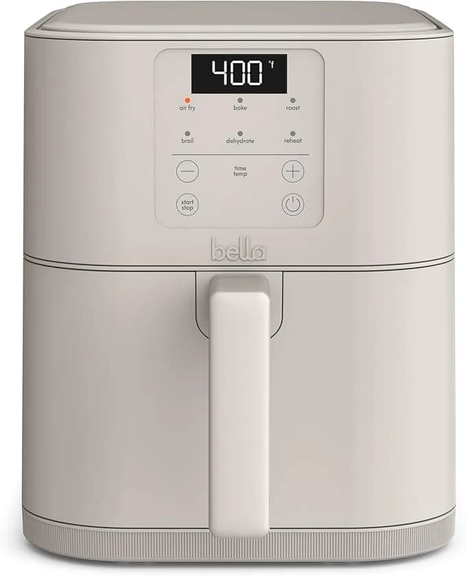 Bella Fits-Anywhere™ 6qt Slim Air Fryer, Non-Toxic Coating, Oatmilk