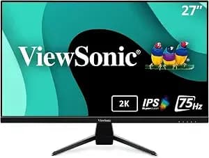 Viewsonic vx2767u-2k 27 Inch 1440p Monitor, Ips Display With 65w Usb-C And hdr10 For Ultimate Home Entertainment, Eye Care Technology, Ultra-Thin Bezels, Hdmi, And Displayport Inputs