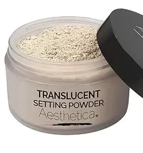 Aesthetica Translucent Setting Powder Matte Finishing Makeup Loose Setting - Flash Friendly Translucent Powder Foundation - Loose Face Powder Includes Velour Puff