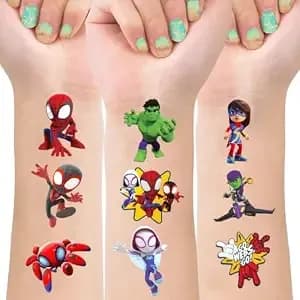 8 Sheets Spider And Friends Temporary Tattoos For Kids, Spider And Friends Birthday Party Supplies Tattoos Stickers For Party Decorations
