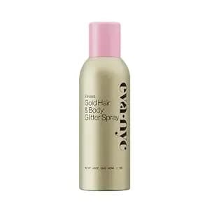 Eva Nyc Kweeen Gold Hair And Body Glitter Spray - Ultra Shimmery Gold Glitter For Festivals - Adds Shine + Non-Sticky - Quick Drying Sparkle Spray For Hair And Body - Warm Vanilla Scent - 4.9 Oz