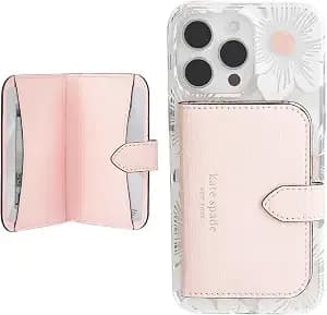 Kate Spade New York Morgan Magnetic Card Holder/Wallet - Chalk Pink - Stylish Phone Wallet - Compatible W/Magsafe Phones & Cases -Detachable Magsafe Wallet For Iphone 17 Pro Max/16/15/14/Pixel 10