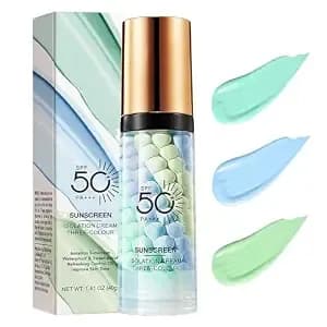 3 In 1 Makeup Primer For Face,Spf 50,Primer For Face Before Makeup,One Step Color Corrector,Sunscreen Makeup Primer,Neutralizes Redness,Skin Tone Even,Summer Oil Control Moisturizing Makeup Base