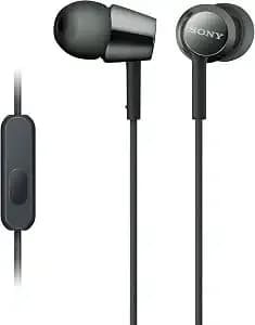 Sony mdrex155ap In-Ear Earbud Headphones With Mic For Phone Call, Black