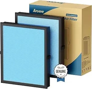 Aroeve mk04 & ap04 Air Filter Replacement-Standard Version(2 Pack) - For Smoke Pollen Dander Hair Smell, 4 Layers Of Defense, Official Filter, 3-6 Months Filter Lifespan, Easy To Install