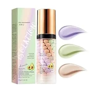 4in 1 Primer For Face Before Makeup,Isolation Cream Face Tinted Moisturizer - One Step Color Corrector,Makeup Primer Blurs Facial Serum Oil Control& Concealer Skin Tone Correcting,Radiance Skin