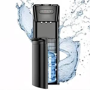 Bottom Loading Water Cooler Dispenser, Matte Black - 3 Temperature Settings - Hot, Cold & Room, Empty Bottle Indicator, Child Safety Lock, Ideal For Office, Home, Living Room