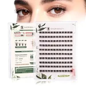 8mm Short Lash Clusters C-Curl, Natural Style - Wispy Subtle Volume, Thin Flexible Band, Ideal For Puffy Eyes, Daily Touch-Ups