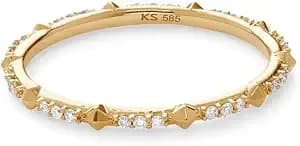 Kendra Scott White Diamond Astrid Ring In 14k Yellow Gold, Fine Jewelry For Women
