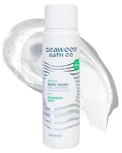 Seaweed Bath Co. Detox Body Wash, Rosemary Mint, 12 Oz - Hydrating Foaming Cleanser With Refreshing Natural Ingredients, Vegan, Paraben And Sulfate Free Shower Gel For Women And Men