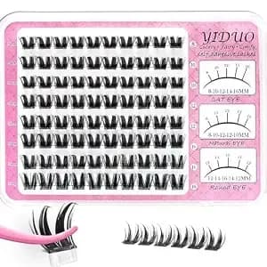 Yiiduo Manga Self Adhesive Eyelash Clusters Bunny Fairy Clusters Lash Extensions With Spikes Pre Glued Wet Look Eyelash Clusters D-Curvature Individual Flaunt Eyelash No Glue Extensions For Beginners