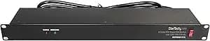 Startech.Com 8 Outlet Horizontal 1u Rack Mount Pdu Power Strip For Network Server Racks - Surge Protection - 120v/15a - W/ 6ft Power Cord (rkpw081915) - Power Strip For Network Server Racks, Surge Protection, Rugged Steel Chassis, Led Ground And Surge Ind