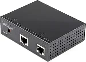 Startech Industrial Gigabit Poe Splitter, 40c To +75c, Taa (poeslt1g48v) - 12-48v Dc Splitter 802.3bt, Lan/rj45 Ultra Poe To Dc Adapter, 90w High Speed Power Over Ethernet Poe+++ Splitter, 40c
