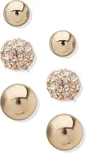 Anne Klein Women'S Stud Earrings Multipack, Layered Statement Fashion Jewelry For Everyday And Evening Wear