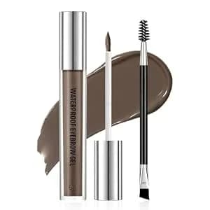 Erinde Waterproof Eyebrow Gel, Smudgeproof Longwear Tinted Brow Gel, Highly Tinted Liquid Eye Brow Makeup Filler Eyebrow, Easy And Quick Application With Precise Brush, 01 Brunette