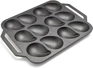 Sur La Table Cast Iron Oyster Pan, 12 Cavity, Black