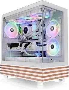 Thermaltake View 270 Plus Ws Argb; Mid Tower; 3x120mm Lite Fans Included; 360mm Radiator Support; 420mm Gpu Clearance; Bottom Wood Trim; E-Atx/Atx/Matx/Mitx; 220mm Psu Clearance;Snow; Ca-1y7-00m6wn-Ws