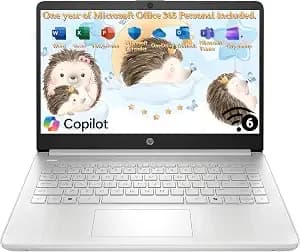 Hp 2026 Laptop Computer For Student & Business, 1-Year Office 365, 8gb Ram, 128gb Storage, 500gb Ext Hdd, Intel 4-Core Cpu, Wi-Fi 6, Long Battery Life & Portable Design, Win 11 Home S, Frost Silver