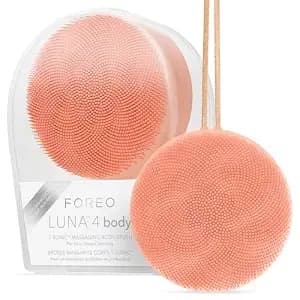 Foreo Luna 4 Body- Body Brush- Whole Body Skin Care - Exfoliating Body Scrubber- Enhances Absorption Of Lotion Actives- Premium Lymphatic Drainage Skincare Tool- Waterproof -Usb-Rechargeable- Peach - Body Brush, Exfoliating Scrubber, Lymphatic Drainage, D