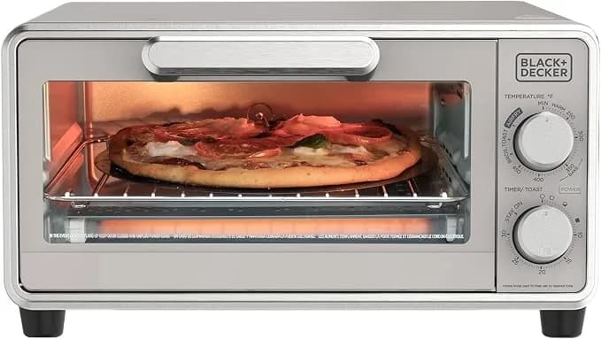 Black+Decker Crisp 'N Bake Pro 4-Slice Digital Air Fry Oven - 5 Cooking Functions, Convection Air Fry, Fits 10-Inch Pizza And Includes Accessories For Everyday Cooking.