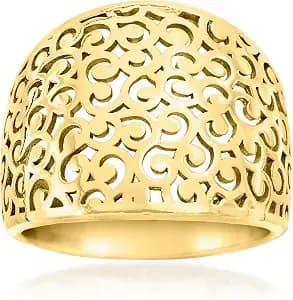 Ross-Simons 18kt Gold Over Sterling Filigree Ring