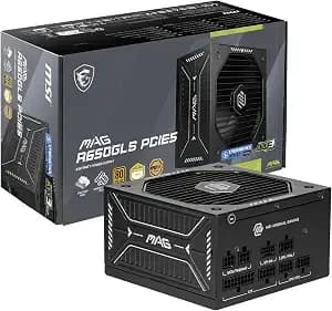 Msi Mag a650gls pcie5, Fully Modular Compact Gaming 650w Power Supply, 80+ Gold, Atx 3.1 & Pcie 5.1 Ready, Native Dual-Color 12v-2x6 Embossed Jacket Cables, Low-Noise, 10 Year Warranty