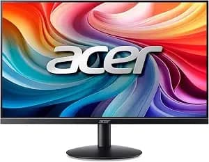 Acer 23.8in Fhd 1920x1080 100hz Office Monitor sb242y h1bi - 4ms, Hdmi, Vga, Vesa Mountable, Bluelight Filter, Flickerless Technology