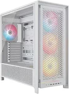 Corsair Frame 5000d Rs Argb Modular High Airflow Mid-Tower Pc Case – 4x Pre-Installed Rs Argb Fans, Infinirail™ Fan Mounting System, Asus Btf, Msi Project Zero, Gigabyte Project Stealth – White