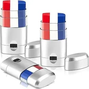 Maxcheck 3 Pcs Red White Blue Eye Black Patriotic Usa Flag Face Paint For 4th Of July 250th Anniversary Blendable Safe Glare Reduction For Baseball Softball Soccer Athletes Sports Game Day Makeup