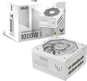 Asus Tuf Gaming 1000w Gold White Edition (1000 Watt, Fully Modular Power Supply, 80+ Gold Certified, Military-Grade Components, Dual Ball Bearing, Axial-Tech Fan, Pcb Coating, 10 Year Warranty)