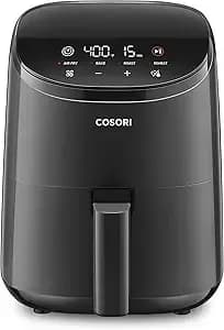 Cosori Lite 2.1 Qt Small Air Fryer, Max 400°F, 4-In-1, 97% Less Oil, Gray - Ideal For Dorms, Apartment, Rvs, Quiet, Touch Control, Air Fry, Bake, Roast, Reheat, Nonstick Inner, Dishwasher-Safe Basket