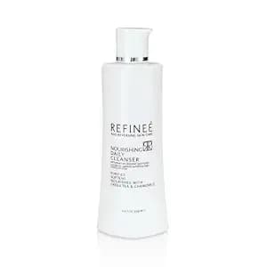 Refinee Daily Nourishing Green Tea And Chamomile Face Cleanser For Men & Women, Age Reversing, Purifies, Softens, & Nourishment Formula For Dry And Sensitive Skin Care, Salty Fragrance, 6.6oz 200ml