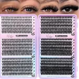 Lash Clusters 708 Pcs, Individual Lash Extensions, Natural To Dramatic Density Eyelash Clusters, 30d+40d+50d+60d+80d+100d Wispy Lash Clusters, Mixed Length 8-16mm