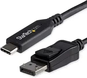 Startech.Com 6ft/1.8m Usb C To Displayport 1.4 Cable - 4k/5k/8k Usb Type-C To Dp 1.4 Alt Mode Video Adapter Converter - hbr3/Hdr/Dsc - 8k 60hz Dp Monitor Cable For Usb-C/Thunderbolt 3 (cdp2dp146b)