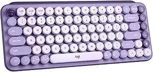 Logitech Pop Keys Mechanical Wireless Keyboard With Customizable Emoji Keys, Durable Compact Design, Bluetooth Or Usb Connectivity, Multi-Device, Os Compatible - Cosmos
