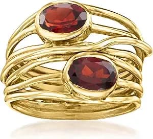 Ross-Simons 1.60 Ct. T.W. Garnet Highway Ring In 18kt Gold Over Sterling