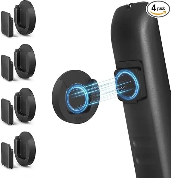 Yyilis Magnetic Remote Control Holder Wall Mount 4 Pack - Tv Remote Control Holder For Air Conditioner, Bedside Caddy For Tv Backside/Bedroom/Office/Rv Home Organizer Storage(Black)