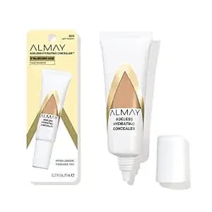 Almay Anti-Aging Concealer, Face Makeup With Hyaluronic Acid, Niacinamide, Vitamin C & E, Hypoallergenic, Fragrance Free, 020 Light Medium, 0.37 Fl Oz (Pack Of 1) - Buildable Coverage Concealer & Under Eye Cream. Hyaluronic Acid, Niacinamide, Vitamins C &