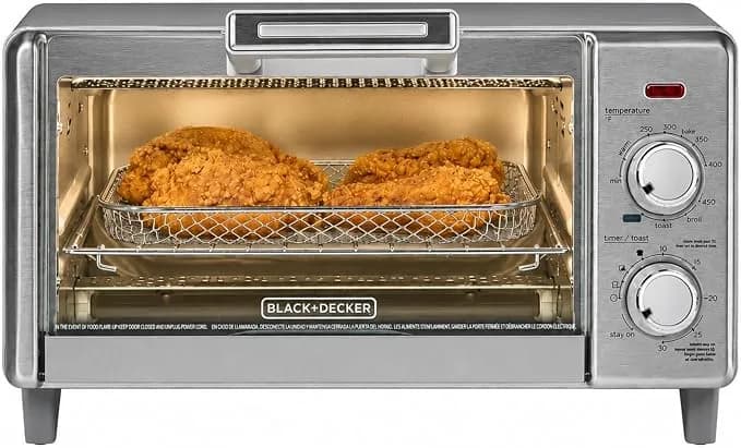 Black+Decker 4-Slice Air Fry Toaster Oven, 5-In-1 Countertop Oven